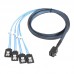 Mini SAS SFF  8643 Host to 7  Pin 4 SATA Target Hard Disk 6Gbps Data Server Raid Cable  Length  1m