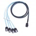 Mini SAS SFF  8643 Host to 7  Pin 4 SATA Target Hard Disk 6Gbps Data Server Raid Cable  Length  1m