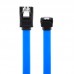 26AWG SATA III 7 Pin Female Straight to 7 Pin Female Elbow Data Cable Extension Cable for HDD   SSD  Total Length  about 50cm  Blue