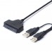 Double USB 2 0 to SATA Hard Drive Adapter Cable for 2 5 inch SATA HDD   SSD